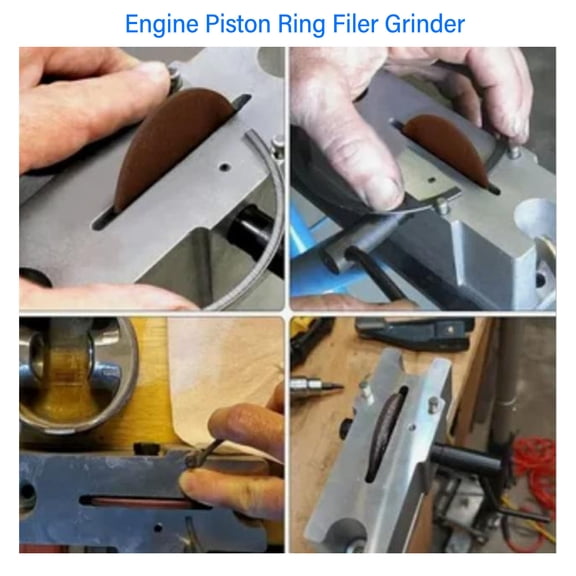 Elowen Engine Manual Piston Filer Tool Engine Piston Ring Filer Grinder, Manual Piston Ring Filer Tool 66785 Aluminum Alloy for Vehicle Maintenance