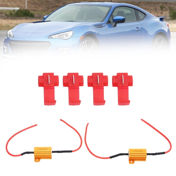 Elowen Error Decoder Error Free Decoder, 2pcs Simple Installation Metal + ABS Anti-Flicker 25W LED Decoder with 4 Buckles for Auto Parts