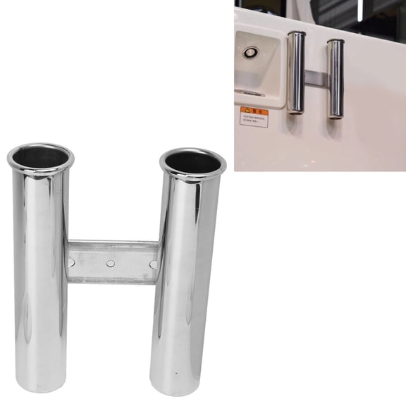 Elowen Fishing Rod Holder Tube Fishing Rod Rack, Rolled Bottom Electrolysis Face 2 Link Tube Vertically Mounted Multiple Rod Holder Rust Resistance for Boat