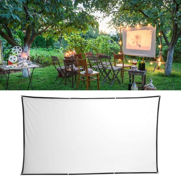 Elowen Foldable Projector Screen High Definition Portable Projector Screen Clear Bright 9:16 Foldable White Polyester Home Office