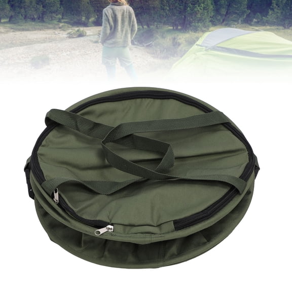 Elowen Foldable Trash Can10 Gallon 37.8L Pop Up Utility Container Pop Up Trash Can Pop Up Garbage Bag Foldable Camping Trash Can with Lid for Outdoor Camping Picnic Gardening Reusable 600D Oxford C