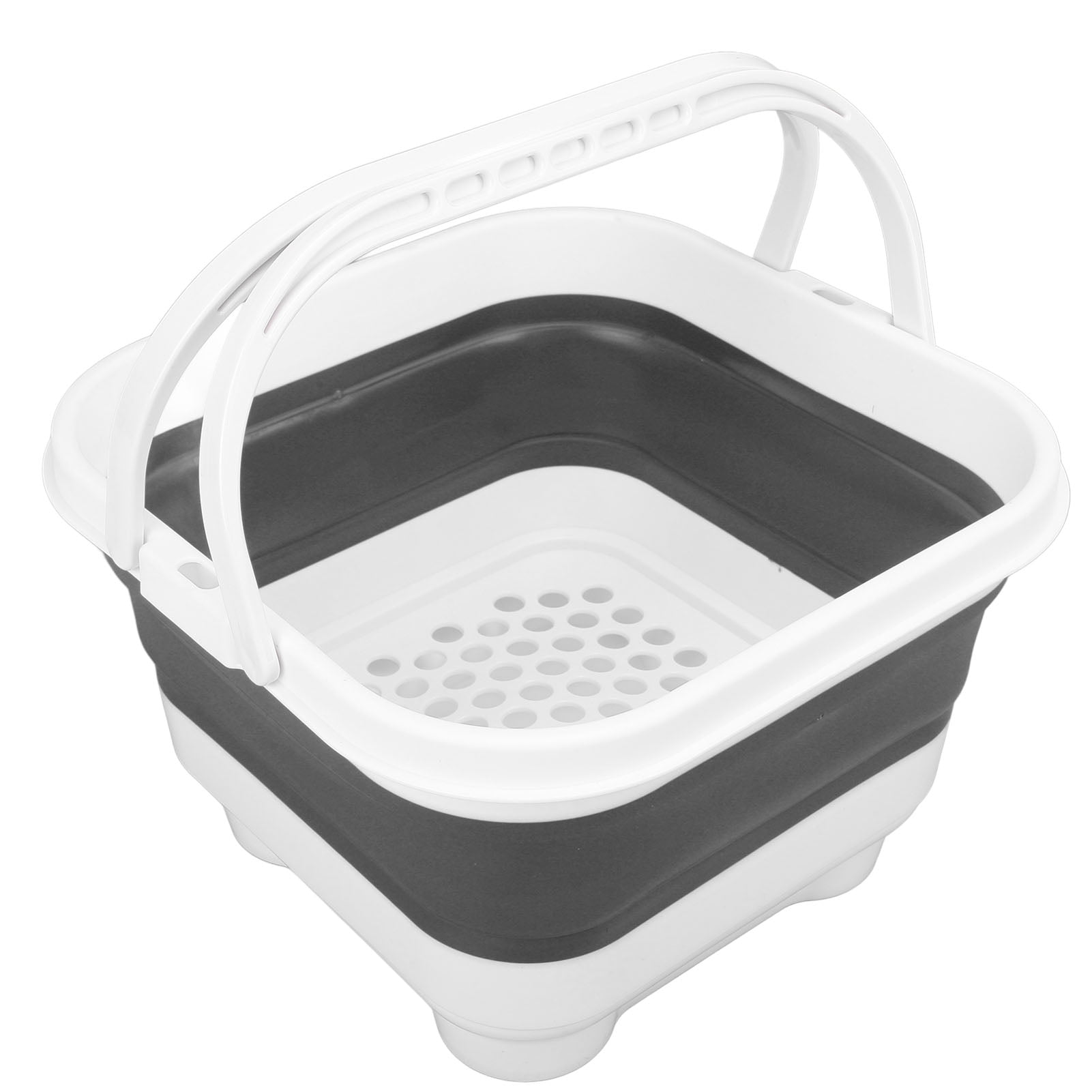 Elowen Folding Baby Bath Toy Basket Bath Toy Holder Quick Drain Foldable High Capacity Cute Baby Toy Storage Bin Towels Toiletries