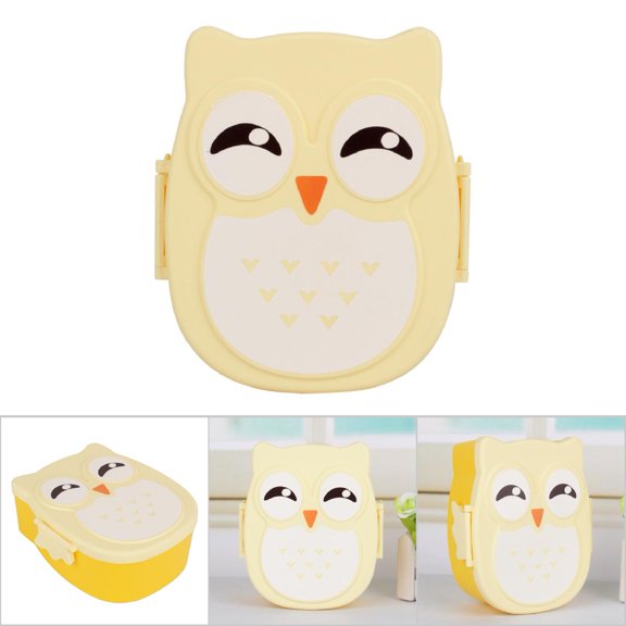Elowen Food ContainerCartoon Owl Lunch Box Food Container Large Capacity sturdy Safe 900ML Size