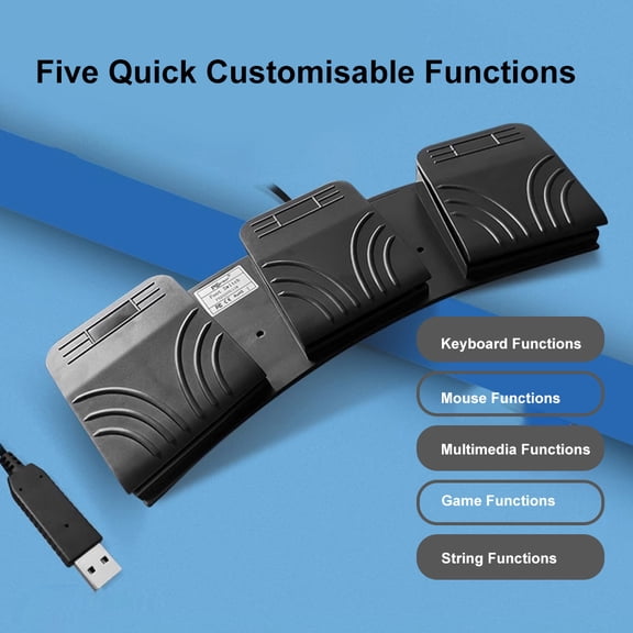 Elowen FootPedal USB Foot Switch Universal Control Key Customized Computer Keyboard Action Pedal for Medical Devices Instruments Computers Office Programmable Foot Pedal Customizable