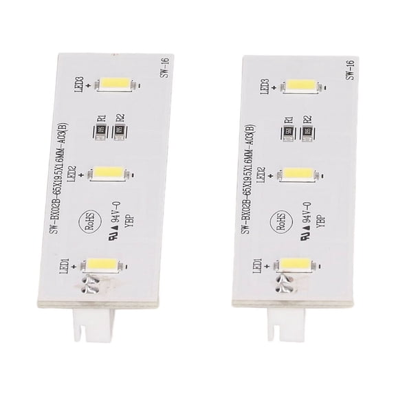 Elowen Freezer LED Light Strip Bar Refrigerator LED Light Strip Bar, Freezer LED Light Strip Bar 2Pcs Replacement for Refrigerator for Repair Part for SW BX02B