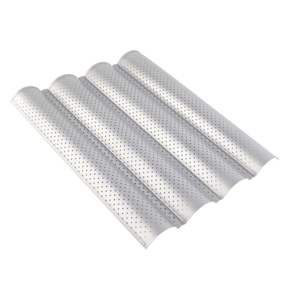 Elowen French Bread Baking PanNonStick MultiGrooves Waves French Bread Pan Baking Tray Kitchen Tool for Family Cooking