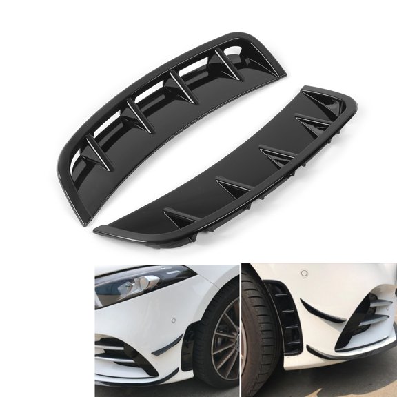 Elowen Front Bumper Diffuser Front Bumper Side Trim, Durable Front Bumper Diffuser Replacement for A-Class Hatchback Sedan W177 AMG Line 2018+ for Car