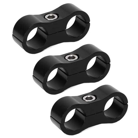 Elowen Fuel Line Separator Fuel Line Divider, Multi Functional Rustproof Aluminum Alloy Black Hose Separator Clamp 6AN 10PCS for Gas Lines for Water Pipe