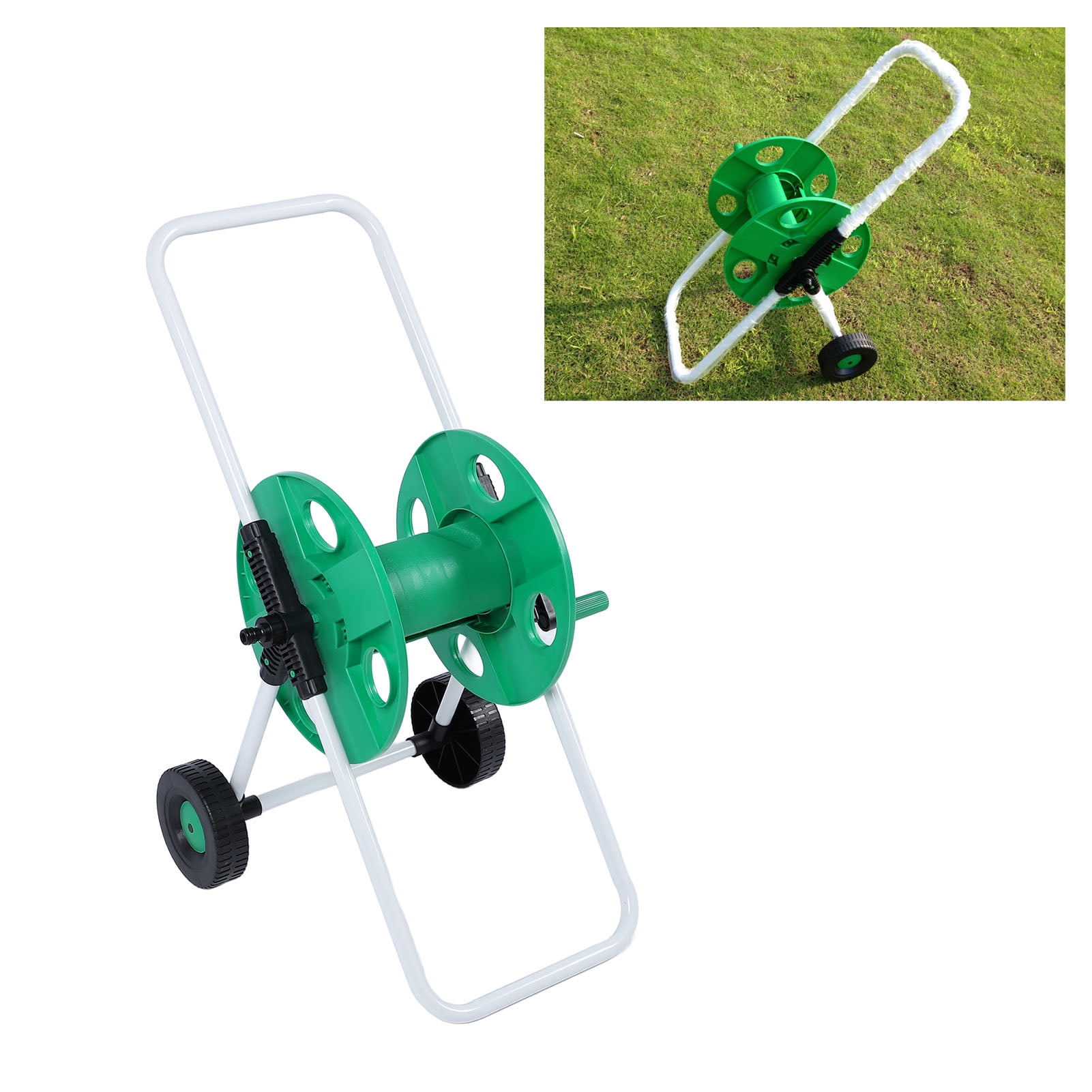 Elowen Garden Water Hose Cart Water Hose Reel Cart, Water Hose Storage Cart Wheels for Garden