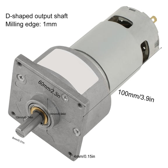 Elowen Gear Motor DC12V 24V 35W Micro Metal Gear Motor Adjustable Speed CW CCW for Automation