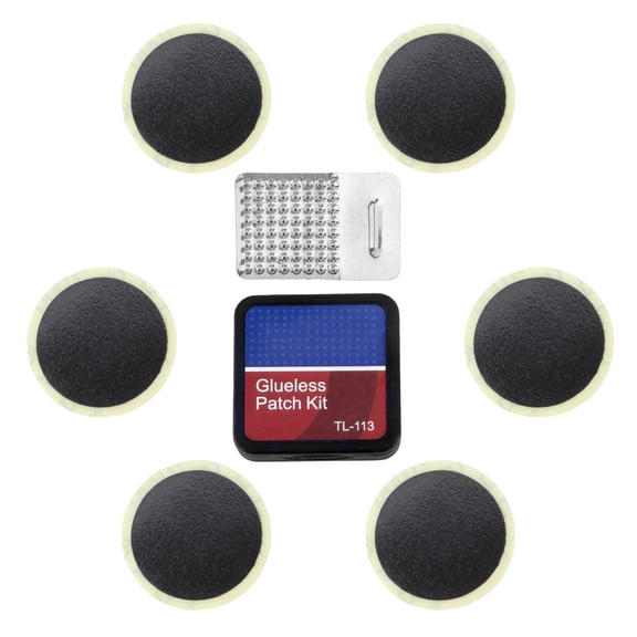 Elowen Glueless Bike Patch Tire Patch Kit, Plastic Bike Tire Repair Kit with Strong Adhesion for Cycling Enthusiasts for Tube Repair
