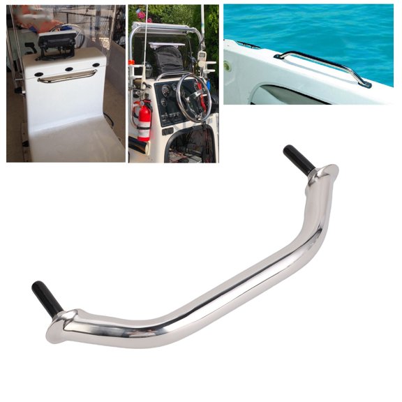 Elowen Grab Bar Stainless Steel Oval Marine Boat Handle Grab Bar Handrail, Positive Grip, Decorative Effect, 2 Nuts 2 Gaskets 2 , , Suitable for Yachts, RVs and Houses,