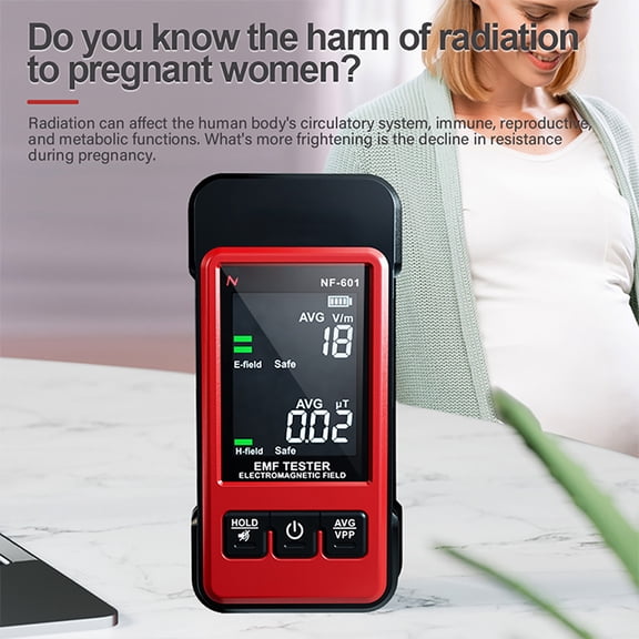 Elowen Handheld Radiation Detector Meter NF-601 Handheld Radiation Detector Counter Meter Electromagnetic Radiation Tester Dosimeter Multifunctional Electric Field Magnetic Field Radiation Detector