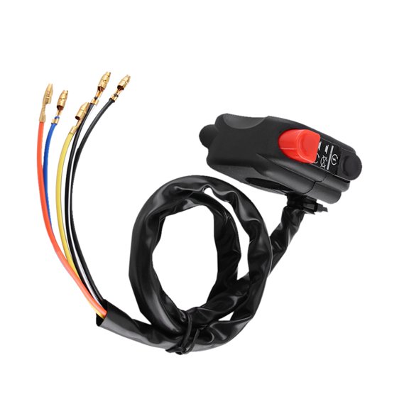 Elowen Handlebar Motorcycle Handlebar Switch, On Off Start Kill Switch, 7/8inch Mount Assembly with Connecting Wires, Universal Fits for Many Motorbikes, ATVs, Scooters
