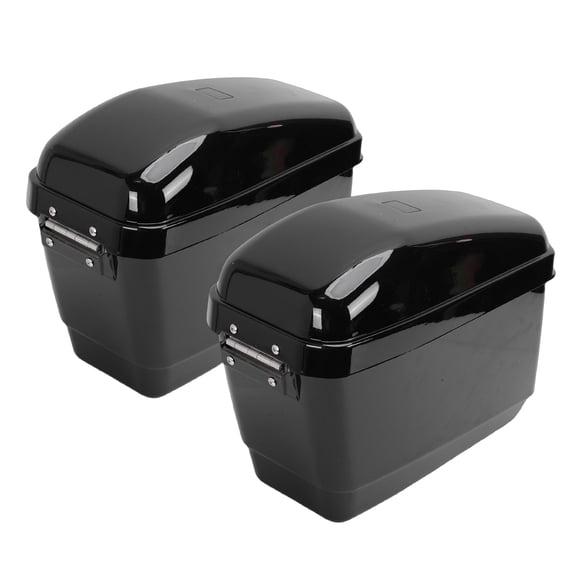 Elowen Hard Saddlebags Motorcycle Motorcycle Hard Saddle Bags 45L with Lock Liner Mounting Kit Sturdy ABS Plastic Universal Motorcycle Trunk Side Storage Box Glossy Black