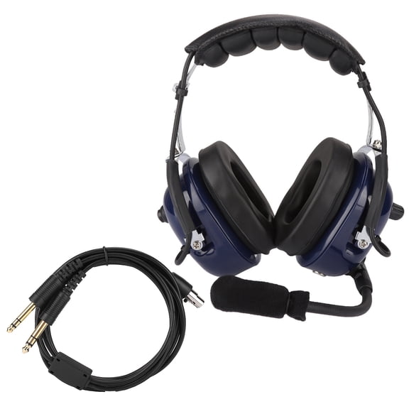 Elowen Headset24dB Noise Reduction Hearing Protection, Clear Voice, Dual Plug Pilot Headphone for Aviation, Double Channels Audio Speaker, Adjustable Headband, Windproof Foam Microphone,