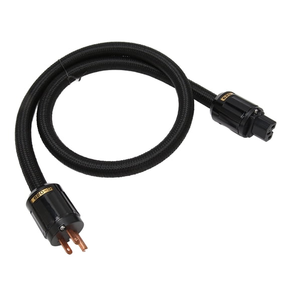 Elowen HiFi Power Cord HiFi Power Cord, Insulation 3 Core Pure Copper Plug 12AWG HiFi Sound Power Cord for Turntables for Amplifiers 1m / 3.3ft