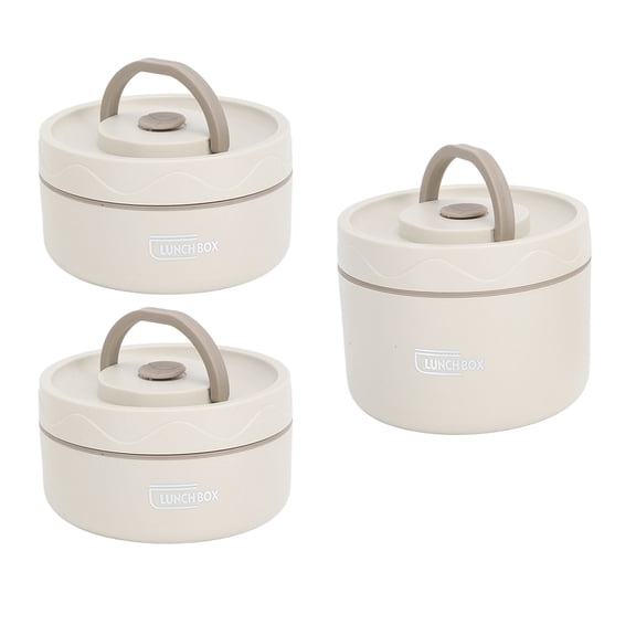 Elowen Insulated Food Container Insulated Stainless Steel Leakproof Portable Round Thermal Box with Lid and Thermal Bag for Work School Outdoor Dining