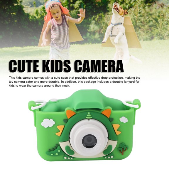 Elowen Kids Digital CameraKids Camera, Multifunction Kids Digital Camera Cartoon for Boys Green