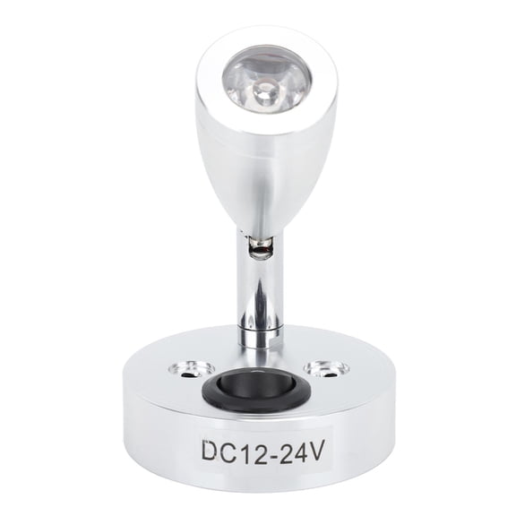Elowen LED RV Bedside Lamp LED RV Reading Light, DC12 To 24V 2W Aluminum Alloy High Brightness Warm White Bedside Reading Lamp for Boat for Trailers Silver