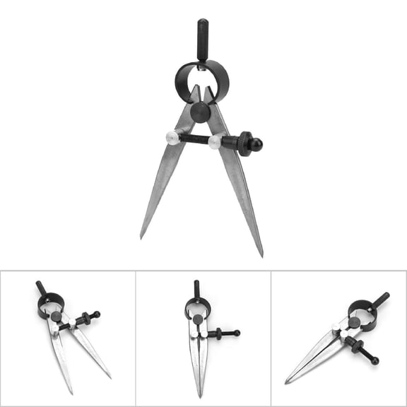 Elowen Leather 45# Steel Leather Craft Compass, Wing Divider Spring Divider Caliper with Quenched Leg for Drawing Arcs and Circles, Bisector Angles, Bisector Segments, and Measuring in Work of
