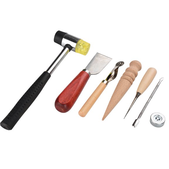 Elowen Leather Craft Set 42pcs Leather Craft Tools Kit, Sewing Set Punch Stitching Working Groover for DIY Projects, Novice and Proficient