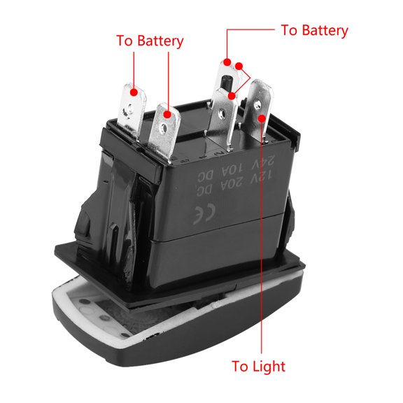Elowen Lighted Whip Rocker Lighted Whip Rocker Switch, 5 Pins Toggle Switch 12V-20A 24V-10A for Cars for Boats for RVS