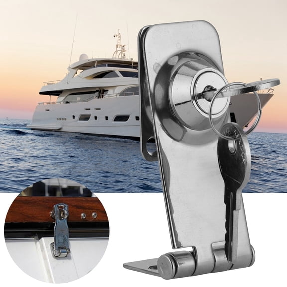 Elowen Locking Hasp Hasp Keyed Hasp Locks Stainless Steel Locking Hasp Latch for Boat Yacht Fishing Marine Accessory