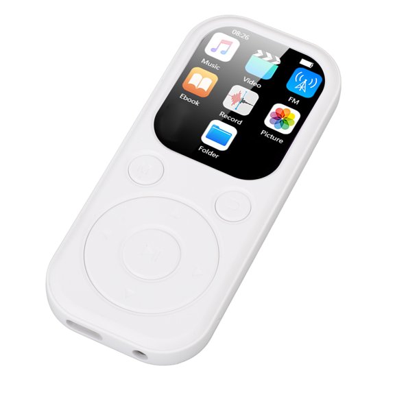 Elowen MP3 Player withPortable MP3 Music Player, BT 5.4, 2.01in Screen, Voice Recorder, 128GB Expandable Memory, HIFI Sound Quality, 48Hrs Playback, Calendar, Stopwatch, Lightweight, 26g, White