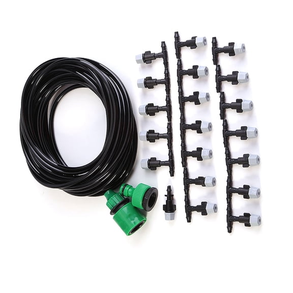 Elowen Micro Drip Irrigation KitDripper Plant Watering System, Greenhouse, Humidification and Cooling for Patio, Garden with Faucet Connector, Quick Joint Connector, Tubular Billet, Nozzles
