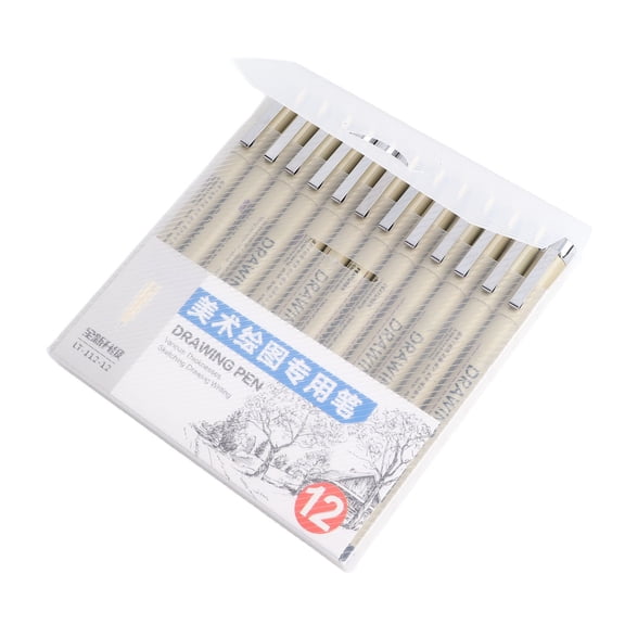 Elowen Micro Pen Set Micro Pen, 12 Size Quick Drying Portable Micro Pen Fineliner Ink Pens for Artist Illustration for Technical Drawing