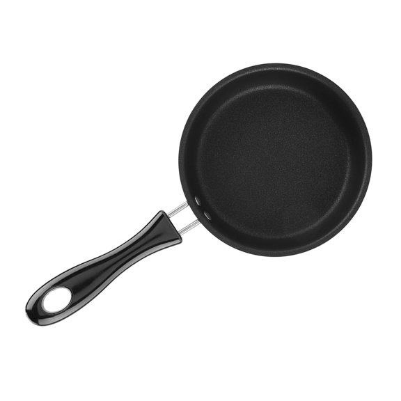Elowen Mini Frying PanPortable Mini Frying Pan Poached Egg Household Lightweight Kitchen Cooker Black 12 cm