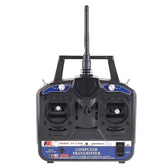 Elowen Model RC ReceiverRemote FlySky FS-CT6B Remote Controller Transmitter with FS-R6B Receiver 2.4G 6CH for RC Car Boat Quadcopter Glider Helicopter