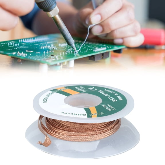 Elowen No Clean Solder Wick Desoldering Wick Copper Low Solder Removal Braid Compact for Electronics 1.5 Meter