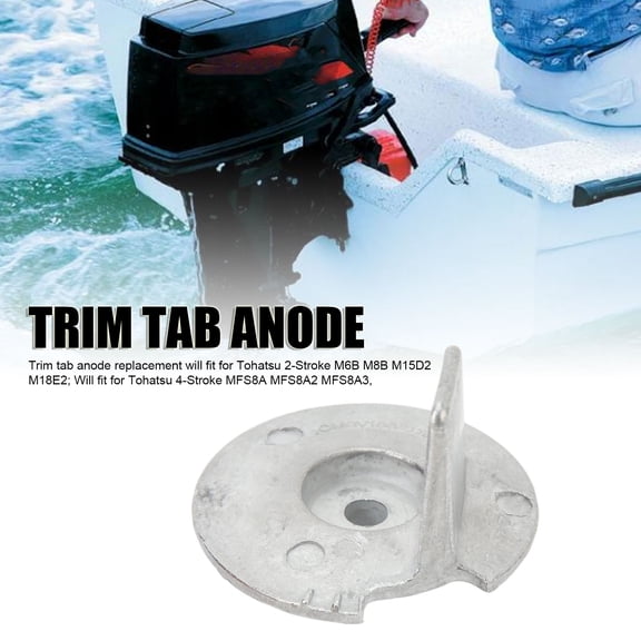 Elowen Outboard Trim Tab Anode Trim Tab Anode, 3V1 60217 0 Boat Engine Trim Tab Anode Lightweight for Outboard 6 8 9.8 9.9 15 18 20