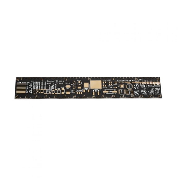 Elowen PCB Measuring Ruler Multifunctional Printed Circuit Board Ruler, Electronic Engineer Measuring Tool for 6.3inch with Angle Gauges and IC Pin Spacing Tables, Necessary Tool for Enthusiasts