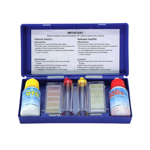 Elowen PH Test Solution Water Quality Test Kit, High Purity Dual Purpose PH Test Solution with Testing Tube for Aquariums Tank