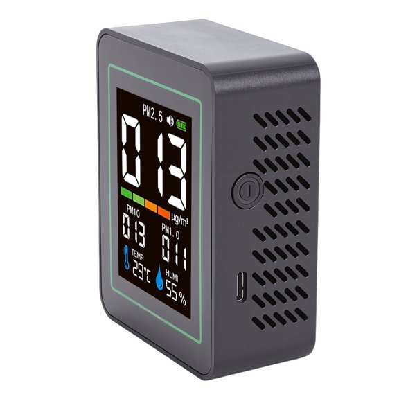Elowen PM2.5 PM10 PM1.0 Detector 5 in 1 Air Quality Detector Real Time Monitoring PM2.5 PM10 PM1.0 Temperature Humidity Tester for Home Office Industrial Laboratory