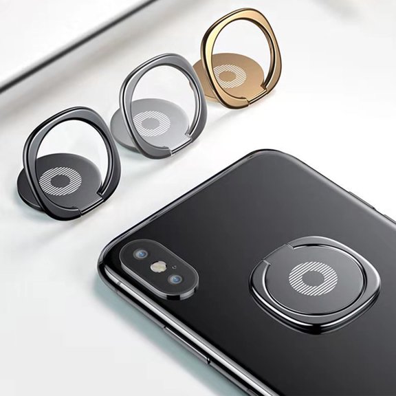Elowen Phone Grip Phone Ring Holder, Black Free Rotation Phone Ring for Home
