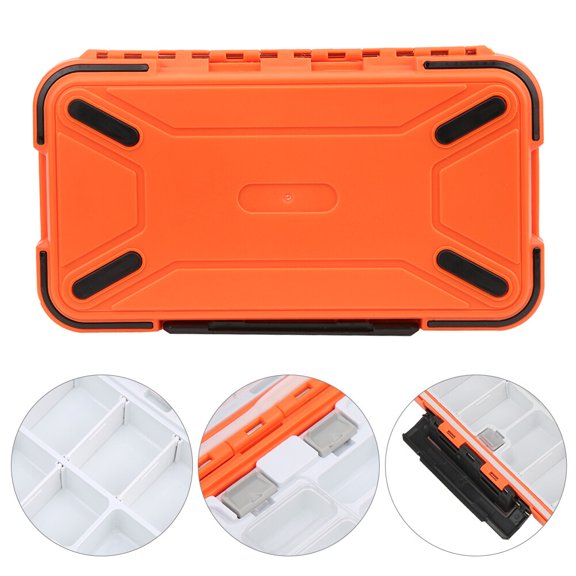 Elowen Portable Fishing Tackle BoxABS Fishing Tackle Box Bait Lure Hooks Storage Organizer Container, sturdy and ABS Fishing Tackle Storage Box with Removable Compartments, Easy