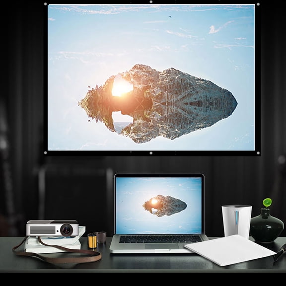 Elowen Projector ScreenDIAGONAL 60100 INCH PORTABLE FOLDABLE WHITE PROJECTOR SCREEN 4:3 FOR OUTDOOR CAMPING MOVIE
