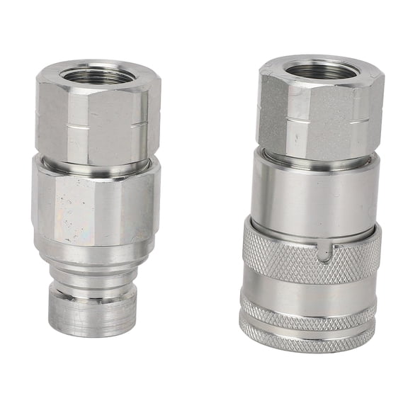 Elowen Quick Connect Coupling Quick Connect Coupler, 1/2 NPT Thread 2PCS Hydraulic Quick Coupling for Skip Steer Loader