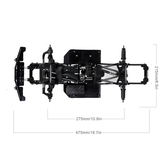Elowen RC Car Frame Rc -313C RC Car Chassis 275mm/10.8inch Wheelbase Chassis Frame 540 35T Motor for 1/10 RC Crawler Car Axial SCX10 II RC Car