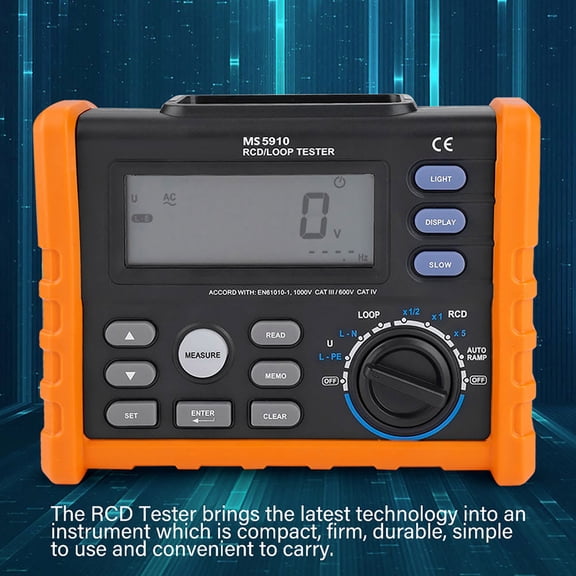 Elowen RCD Tester PEAKMETER Digital Resistance Tester RCD Loop Multimeter for Electrical Inspection