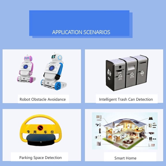 Elowen Ranging Sensor Ultrasonic Range Detector, High Accuracy DC 3.3V-5V Ultrasonic Distance Sensor 3-450cm Wide Application for Home