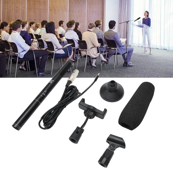 Elowen Reporter Microphone Handheld Phone Microphone, Professional Interview Microphone Type C Condenser for DSLR Cameras for Journalists