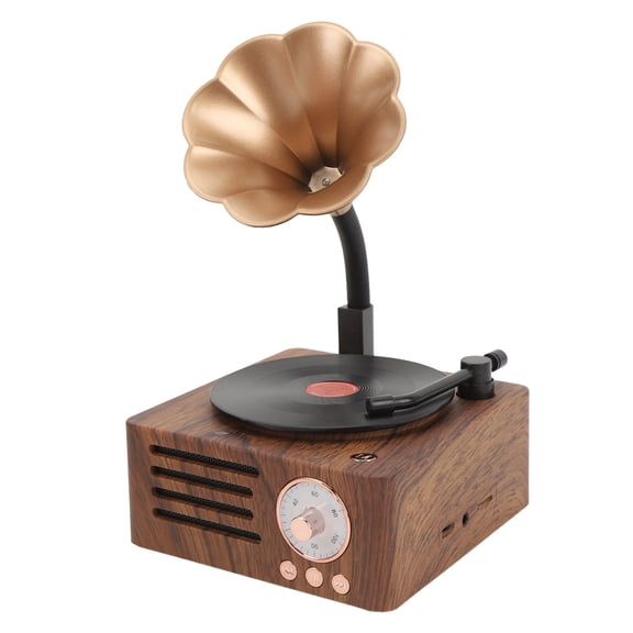 Elowen Retro Gramophone Speaker Vintage Record Speaker, Portable Exquisite Record Player Stereo Speaker for Office