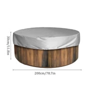 Elowen Round Hot Tub Cover Protector Protective Round Hot Tub Cover Adjustable Hem Waterproofing Weatherproof for 78.7 X 11.8 Inch Hot Tubs Brown