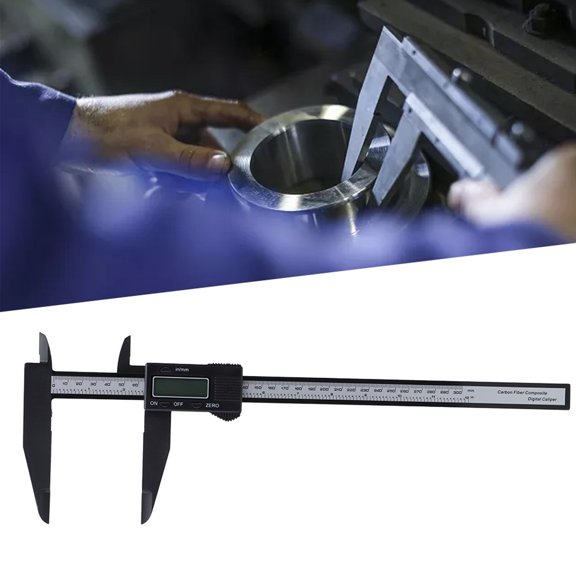 Elowen Ruler Electronic Caliper with High strength Carbon Fiber, Clear Display, 150/300mm, Measuring Tool for Magnetic Objects, Schools, Carpentry, Farms, or Homes
