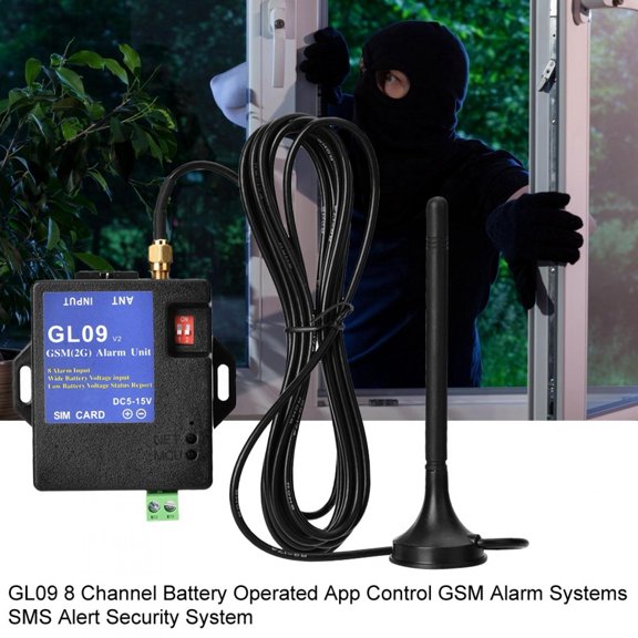 Elowen SMS Alarm System GSM Alarm, SMS Alarm System 8 Alarm Input for Remote Unmanned Sites for Warehouse Safety Protection for Home Security